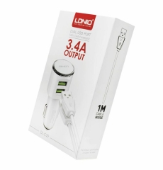 AUTO PUNJAČ 2U1 LDNIO DL-C29 2*USB+USB TIP C BIJELI