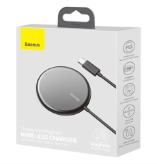 BEŽIČNI BRZI PUNJAČ BASEUS MINI MAGNETIC 15W CRNI