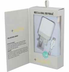 KUČNI PUNJAČ MIKRO BIJELI 2X USB