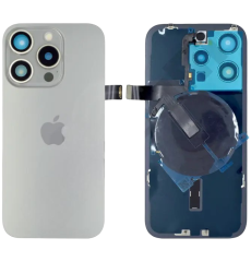 POKLOPAC + STAKLO KAMERE + OKVIR ZA APPLE IPHONE 15 PRO SIVI